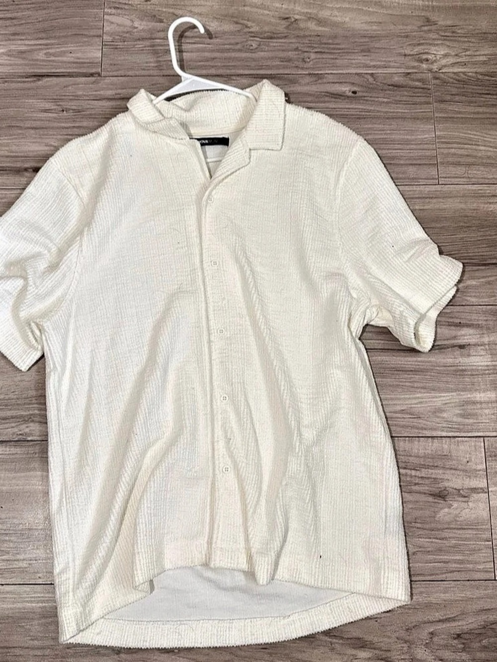 NOVAMEN Textured Short Sleeve Shirt Size Large